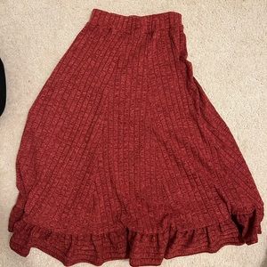Anthropologie Pink Sweater Midi Skirt